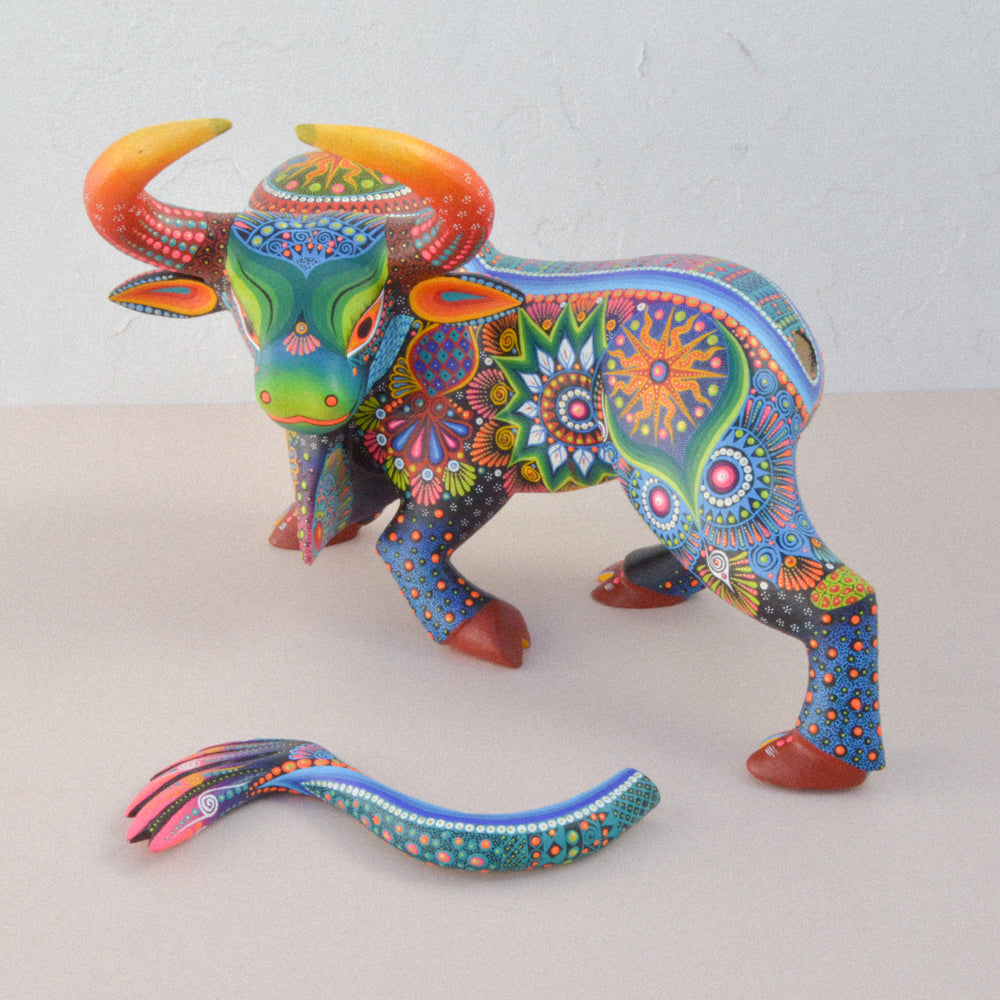 Bull Alebrije Wood Carving - magiamexica.com