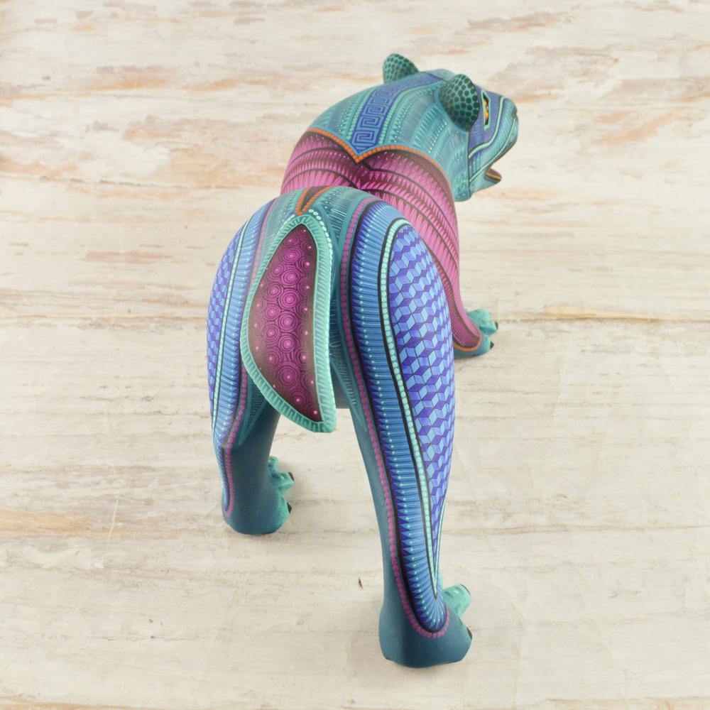 Bear Alebrije Oaxacan Wood Carving - Alebrije Huichol Mexican Folk art magiamexica.com