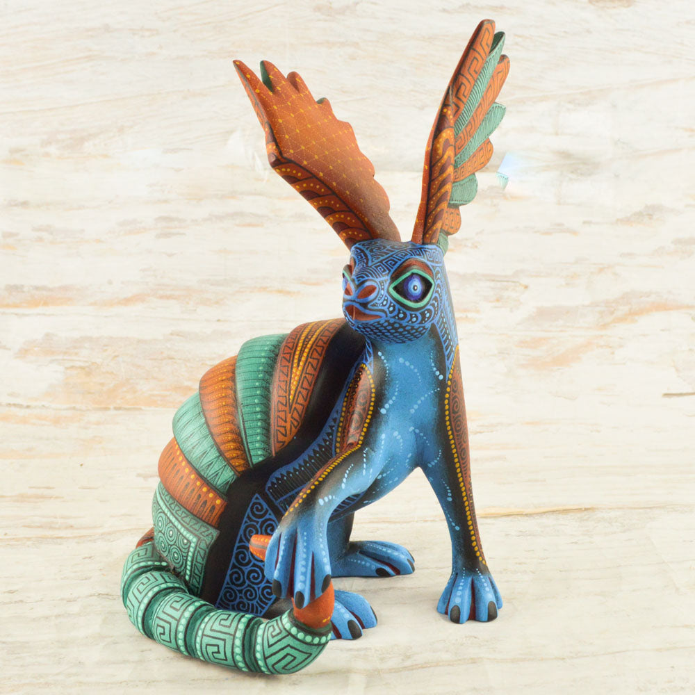 Deer Armadillo Alebrije Oaxacan Wood Carving - Alebrije Huichol Mexican Folk art magiamexica.com