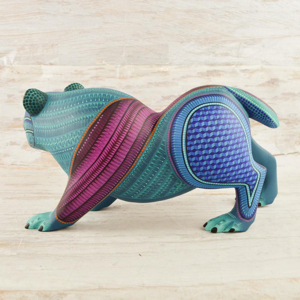 Bear Alebrije Oaxacan Wood Carving - Alebrije Huichol Mexican Folk art magiamexica.com