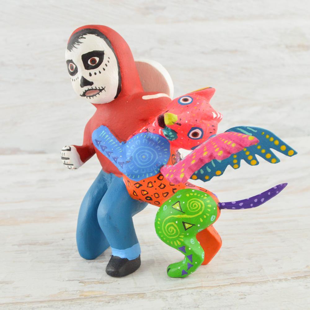 Alebrije Oaxacan Wood Carving Set Pepita and Dante - Magia Mexica