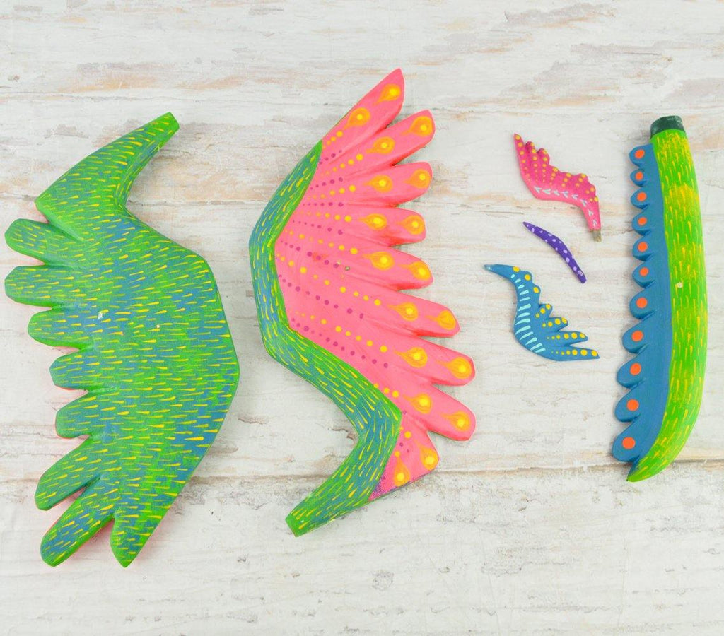 Alebrije Oaxacan Wood Carving Set Pepita and Dante - Magia Mexica