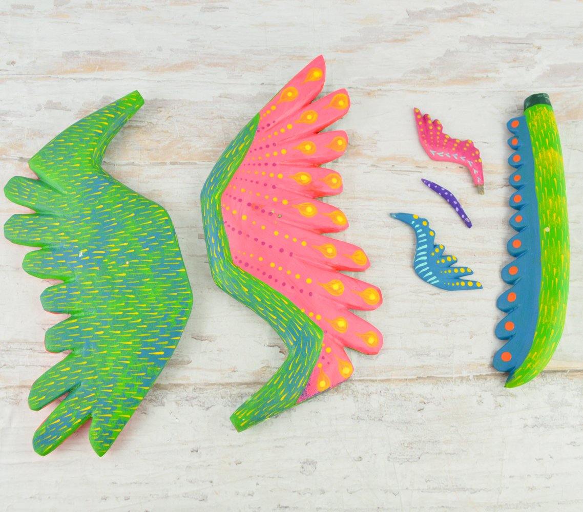 Alebrije Oaxacan Wood Carving Set Pepita and Dante - Magia Mexica