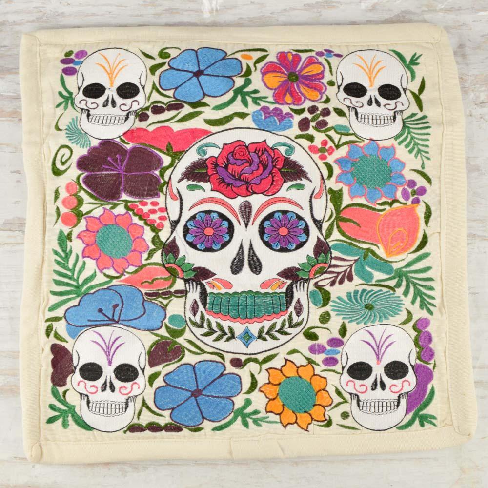 Embroidered Pillow Cover | Beige - Magia Mexica
