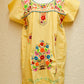 Embroidered Mexican Dress | Baby Yellow - Alebrije Huichol Mexican Folk art magiamexica.com