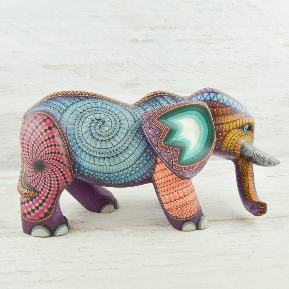 Elephant Alebrije Oaxacan Wood Carving - Magia Mexica