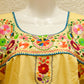 Embroidered Mexican Dress | Baby Yellow - Alebrije Huichol Mexican Folk art magiamexica.com