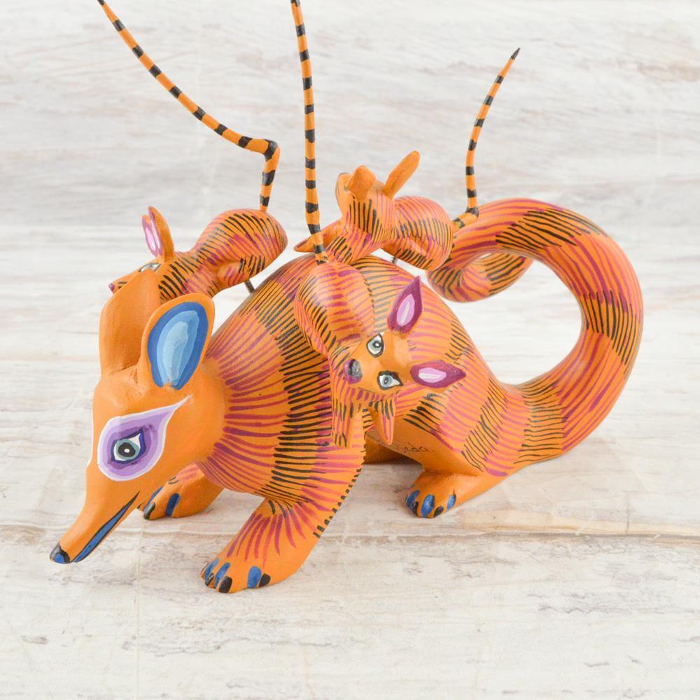 Alebrije Oaxacan Wood Carving Tlacuache - Magia Mexica