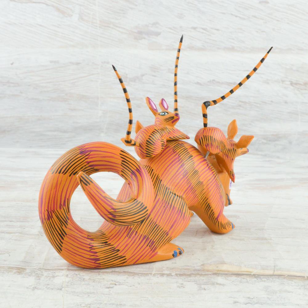 Alebrije Oaxacan Wood Carving Tlacuache - Magia Mexica