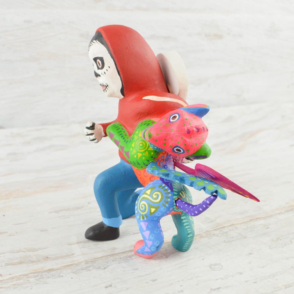 Alebrije Oaxacan Wood Carving Set Pepita and Dante - Magia Mexica