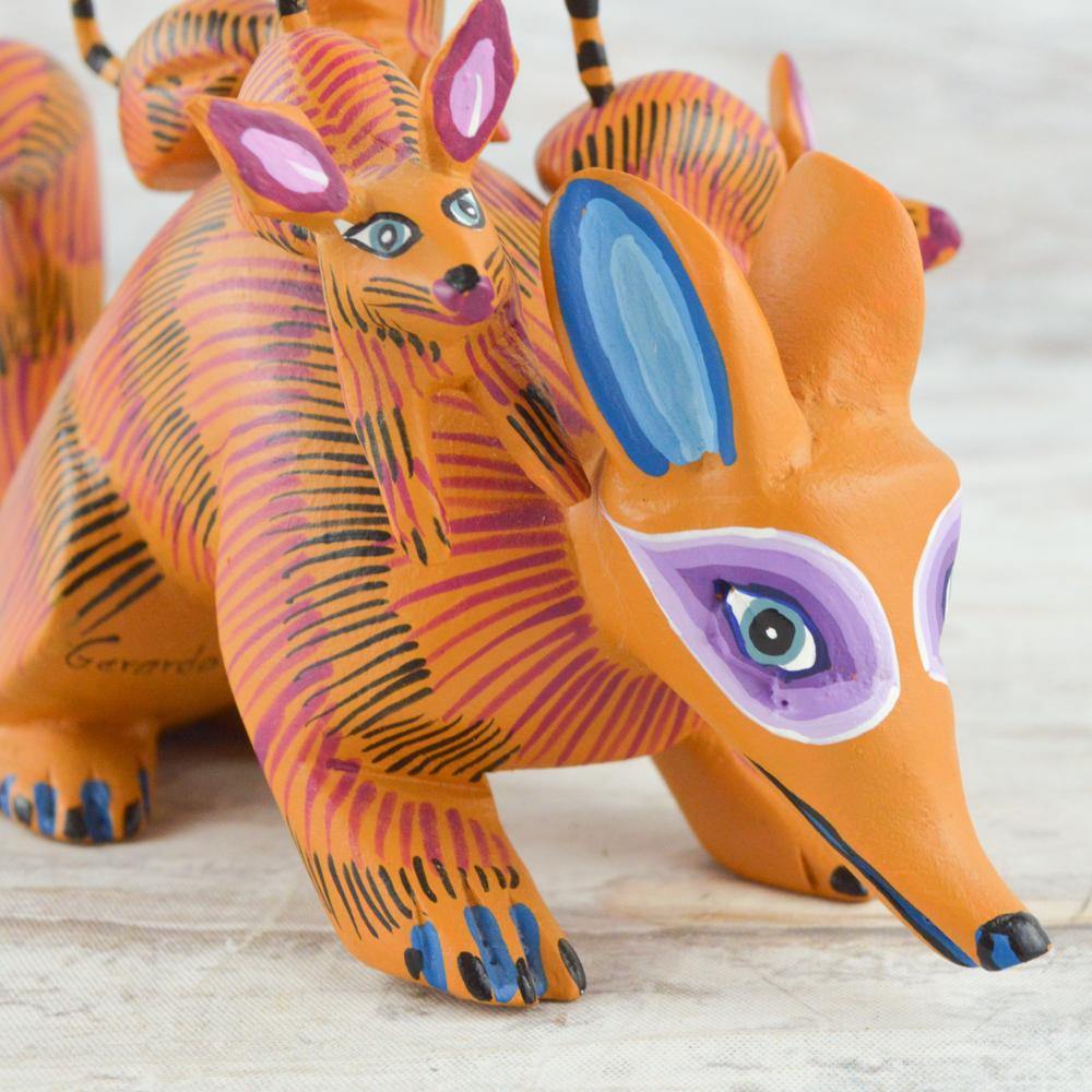 Alebrije Oaxacan Wood Carving Tlacuache - Magia Mexica