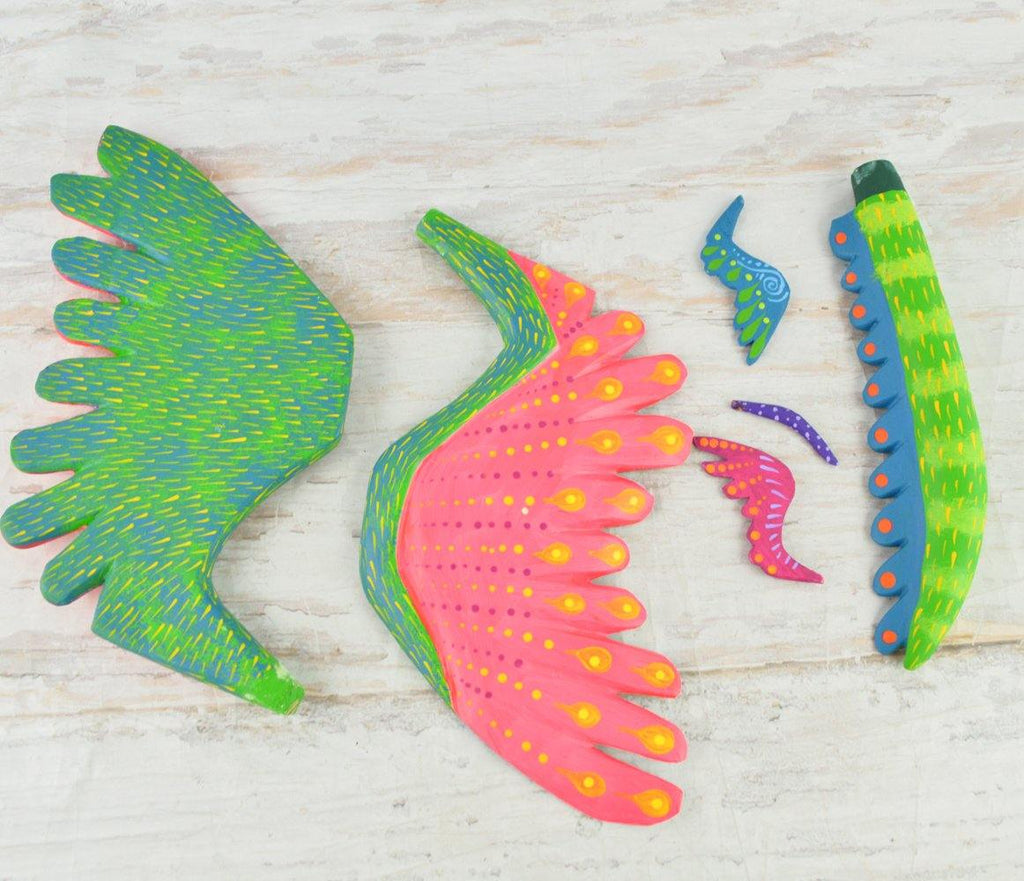 Alebrije Oaxacan Wood Carving Set Pepita and Dante - Magia Mexica