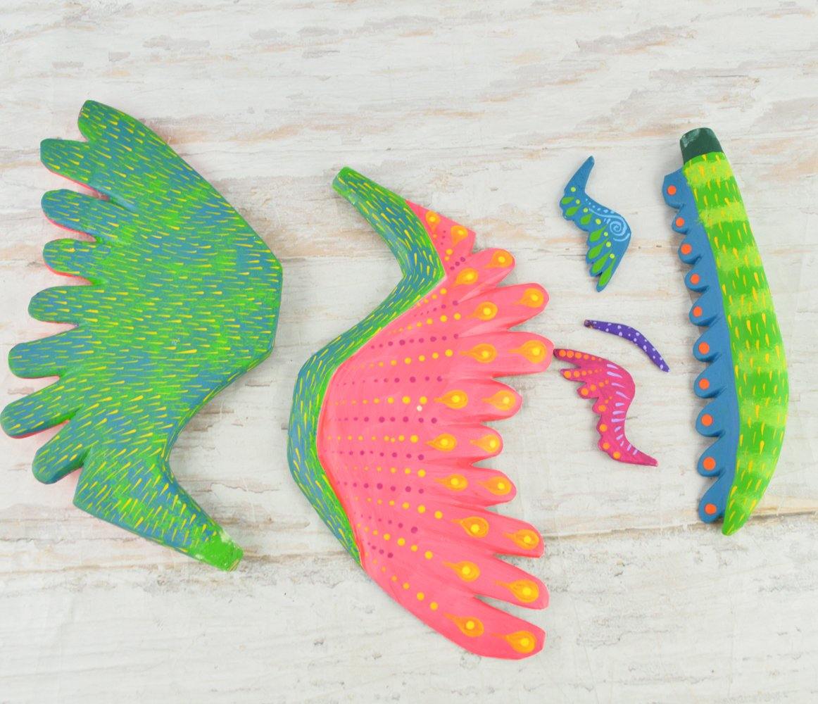 Alebrije Oaxacan Wood Carving Set Pepita and Dante - Magia Mexica
