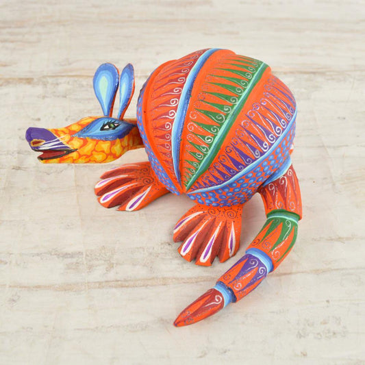 Alebrije Oaxacan Wood Carving Armadillo - Magia Mexica