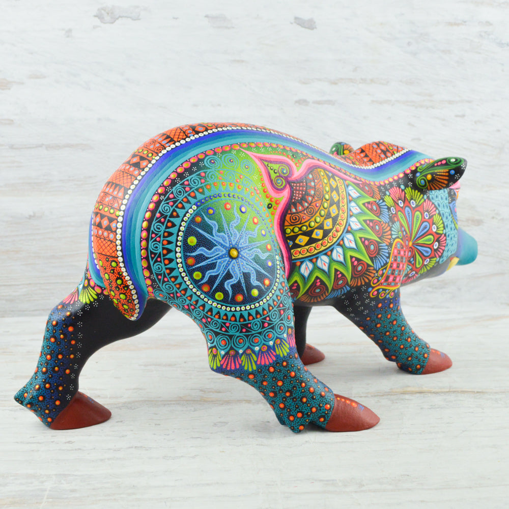 Pig Alebrije Wood Carving Handcrafts - Magia Mexica