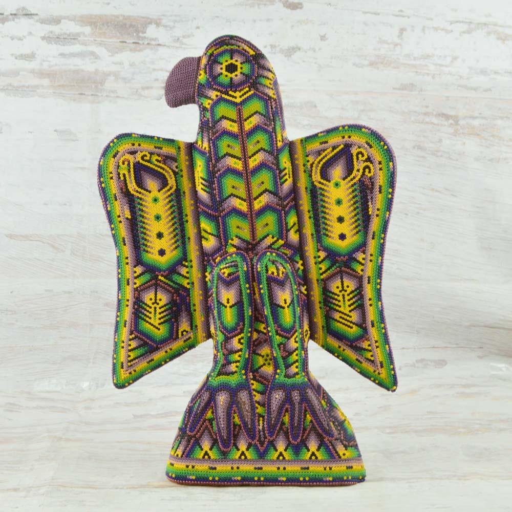 Huichol Art Beaded Animals Eagle - Magia Mexica 