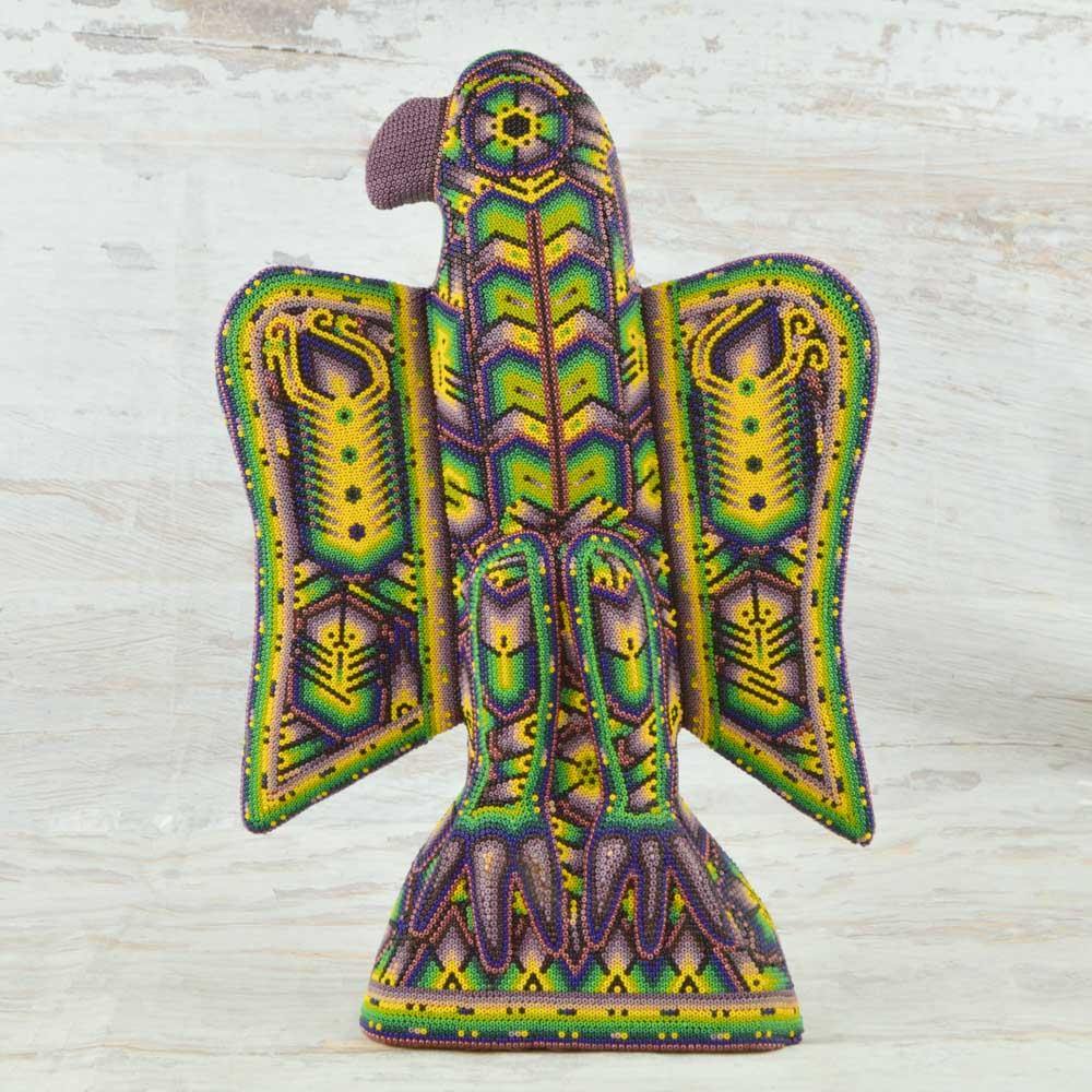 Huichol Art Beaded Animals Eagle - Magia Mexica 