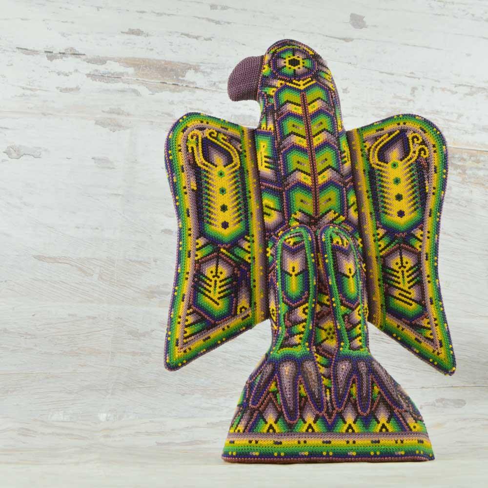 Huichol Art Beaded Animals Eagle - Magia Mexica 
