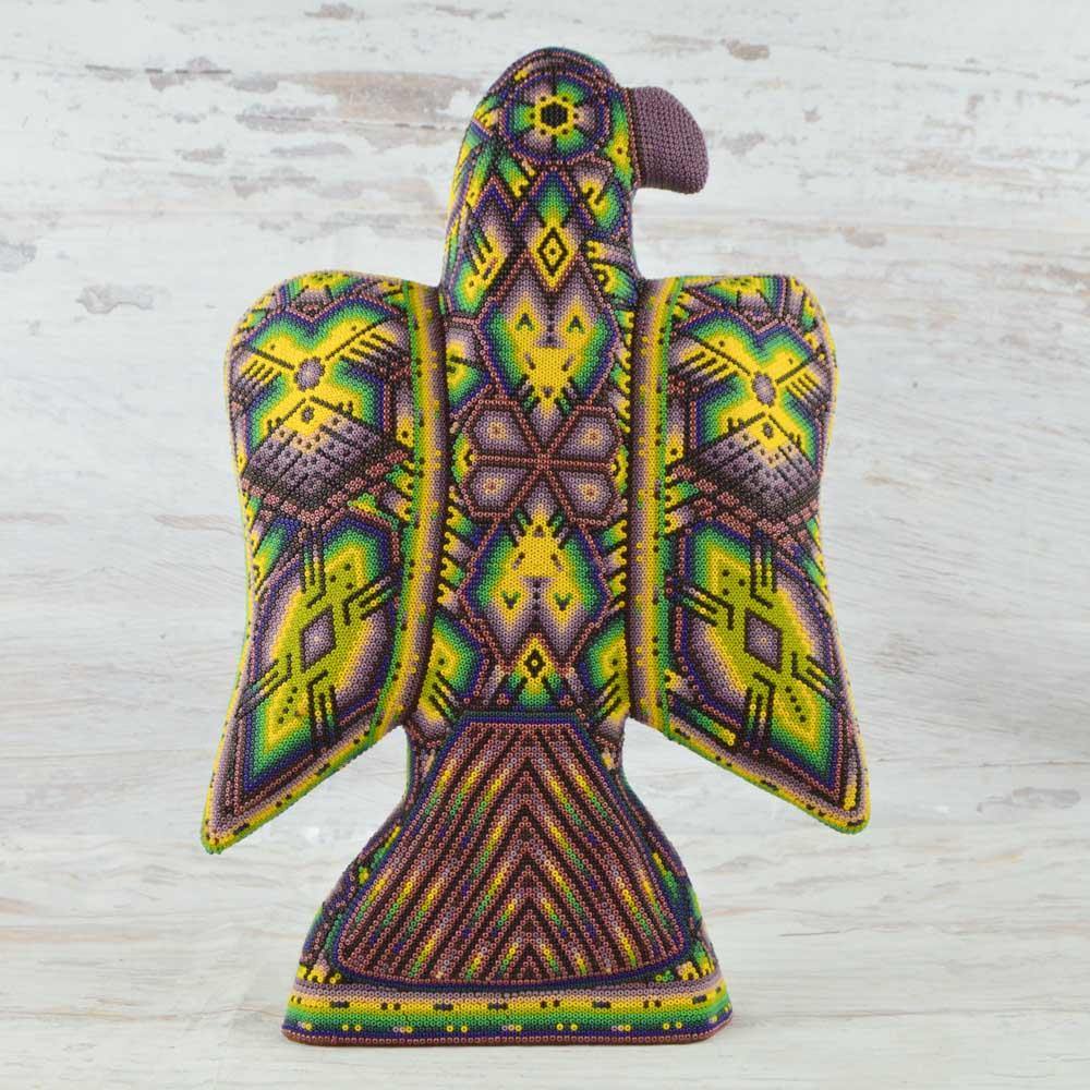 Huichol Art Beaded Animals Eagle - Magia Mexica 
