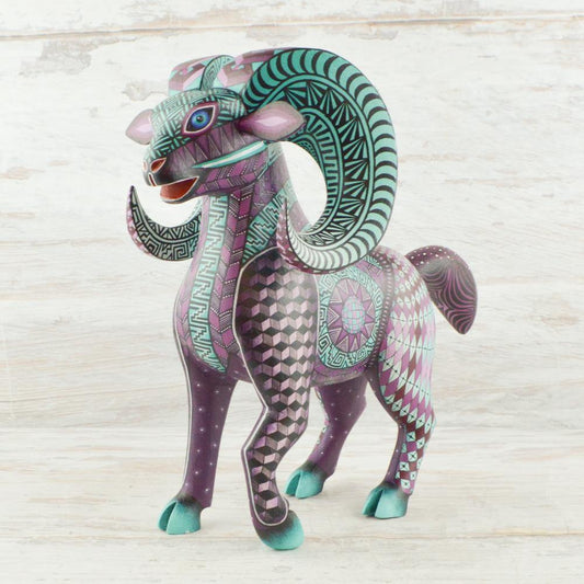 Alebrije Oaxacan Wood Carving Ram - Magia Mexica
