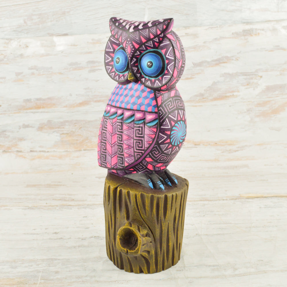 Owl Alebrije Oaxacan Wood Carving - Alebrije Huichol Mexican Folk art magiamexica.com