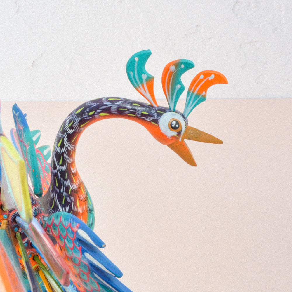 Peacock Alebrije Wood Carving - magiamexica.com