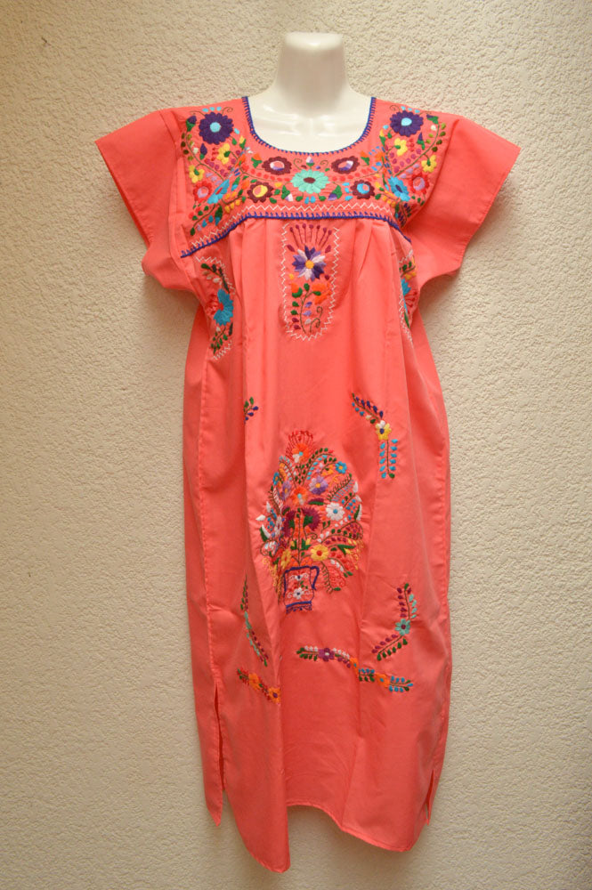 Embroidered Mexican Dress | Strawberry - Alebrije Huichol Mexican Folk art magiamexica.com