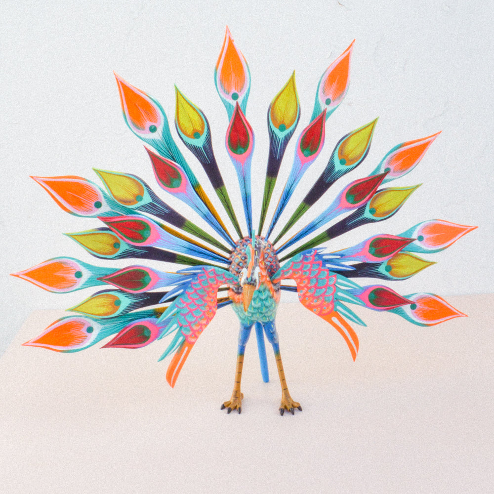Peacock Alebrije Wood Carving - magiamexica.com