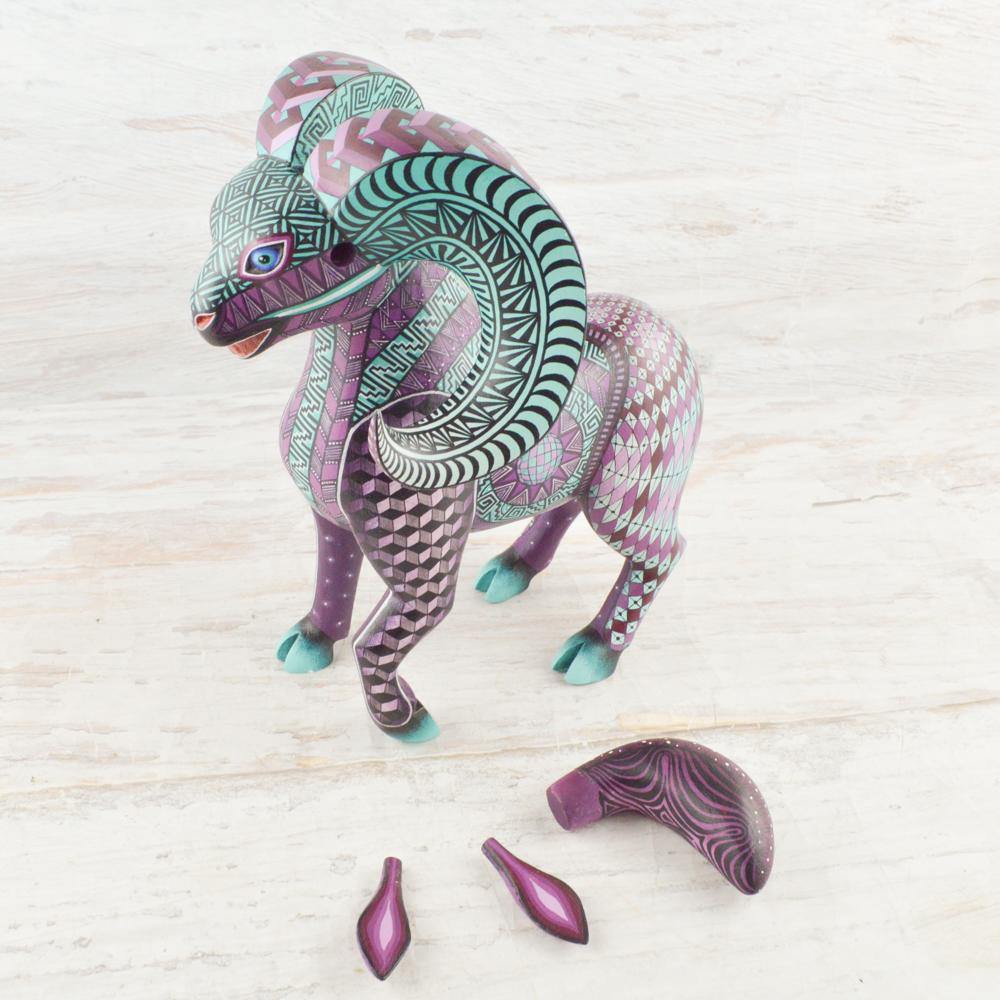 Alebrije Oaxacan Wood Carving Ram - Magia Mexica