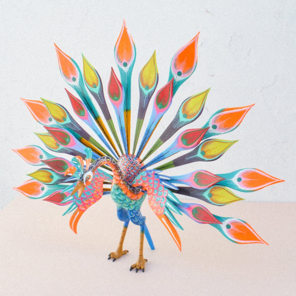 Peacock Alebrije Wood Carving - magiamexica.com