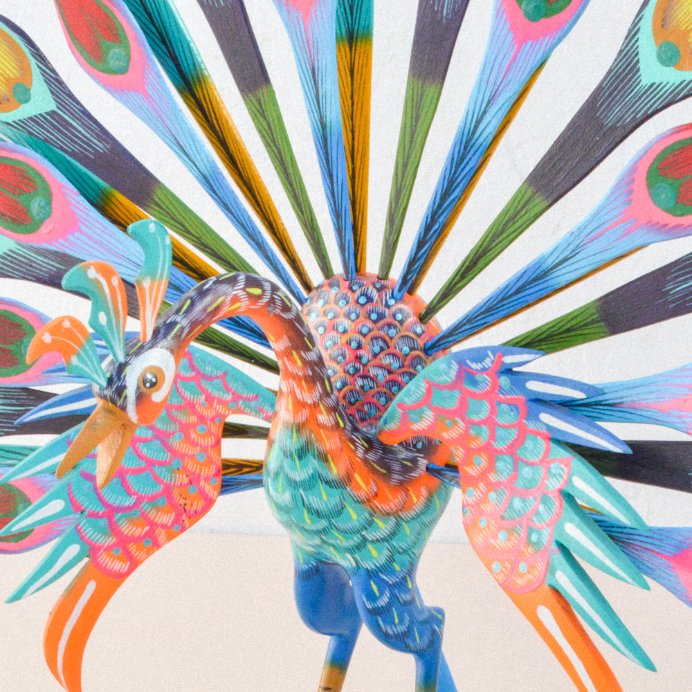 Peacock Alebrije Wood Carving - magiamexica.com