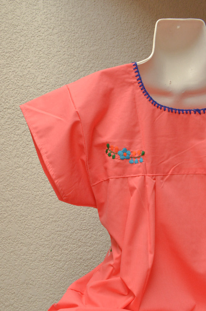 Embroidered Mexican Dress | Strawberry - Alebrije Huichol Mexican Folk art magiamexica.com