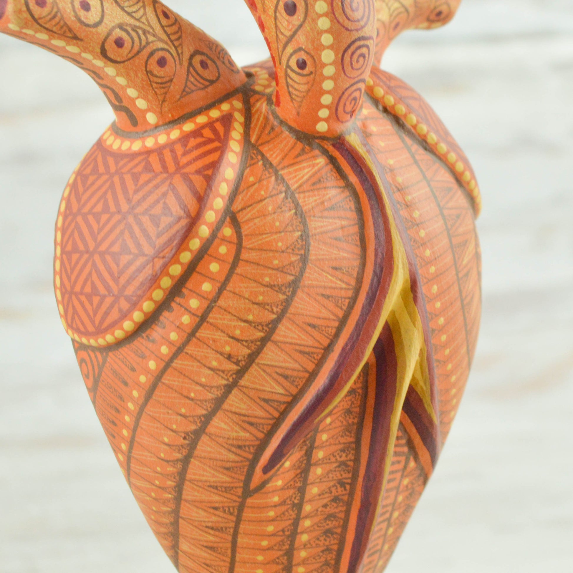 Heart Alebrije Oaxacan Wood Carving - Alebrije Huichol Mexican Folk art magiamexica.com