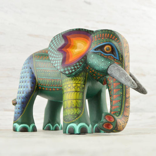 Alebrije Oaxacan Wood Carving Elephant - Magia Mexica