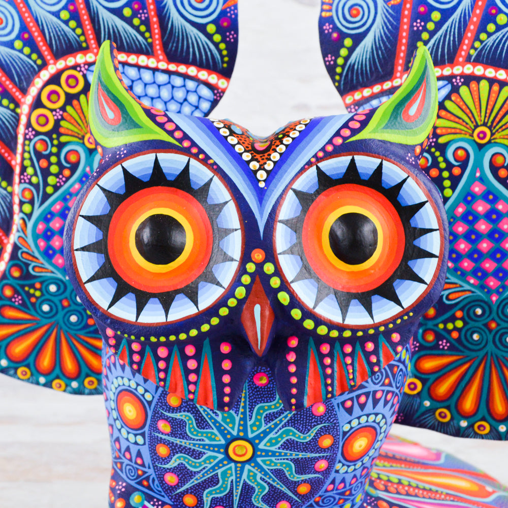 Owl Alebrije Wood Carving Handcrafts - Magia Mexica