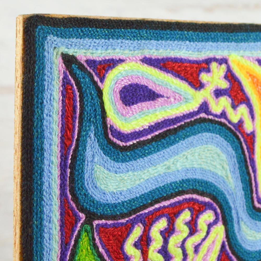 Yarn Painting Huichol Art 8" - Huichol Mexican Folk art magiamexica.com