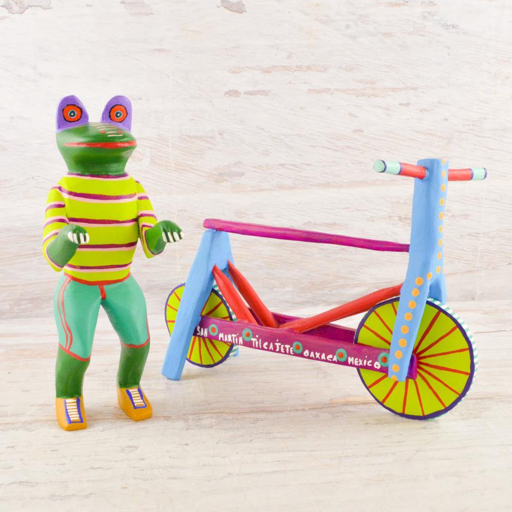 Alebrije Oaxacan Wood Carving Frog - Magia Mexica