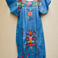 Embroidered Mexican Dress | Blue - Alebrije Huichol Mexican Folk art magiamexica.com
