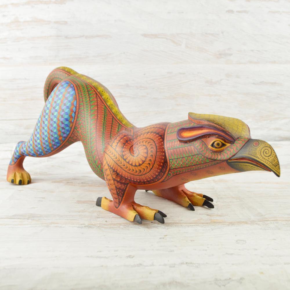 Alebrije Oaxacan Wood Carving Eagle Jaguar Fusion - Magia Mexica