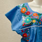 Embroidered Mexican Dress | Blue - Alebrije Huichol Mexican Folk art magiamexica.com
