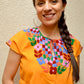 Embroidered Mexican Blouse | Amber - Alebrije Huichol Mexican Folk art magiamexica.com