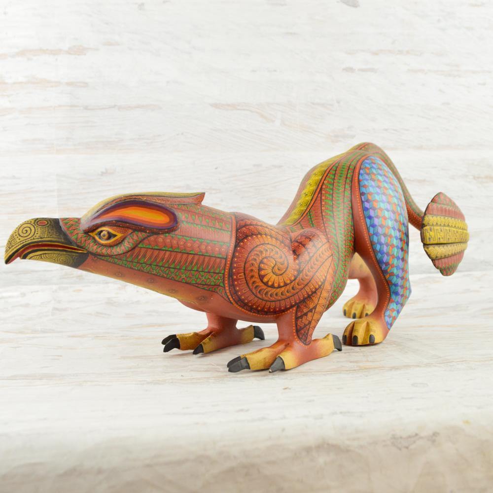Alebrije Oaxacan Wood Carving Eagle Jaguar Fusion - Magia Mexica
