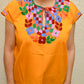 Embroidered Mexican Blouse | Amber - Alebrije Huichol Mexican Folk art magiamexica.com