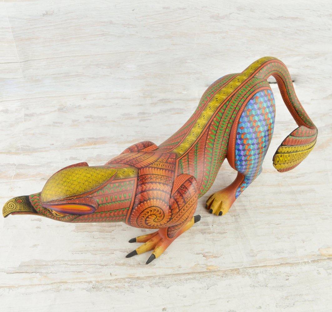 Alebrije Oaxacan Wood Carving Eagle Jaguar Fusion - Magia Mexica