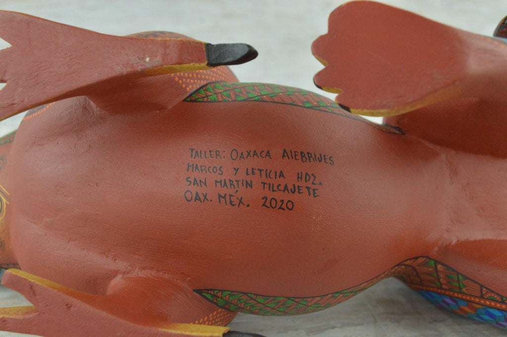 Alebrije Oaxacan Wood Carving Eagle Jaguar Fusion - Magia Mexica