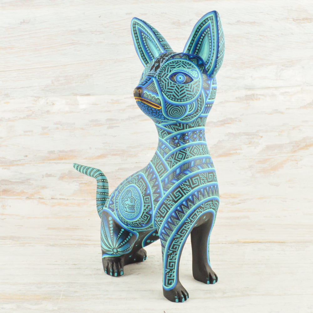 Xoloescuintle  Alebrije Oaxacan Wood Carving - Alebrije Huichol Mexican Folk art magiamexica.com