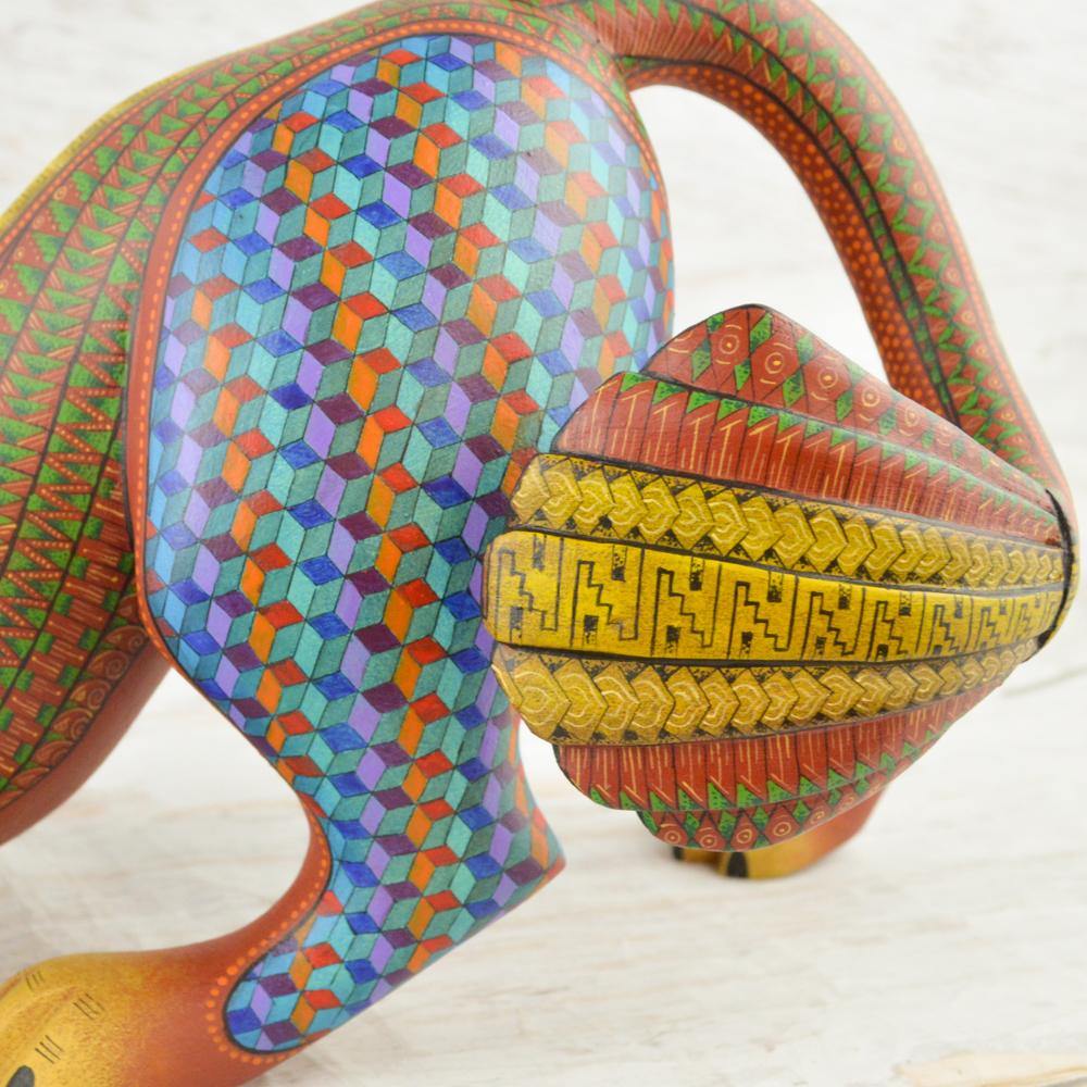 Alebrije Oaxacan Wood Carving Eagle Jaguar Fusion - Magia Mexica