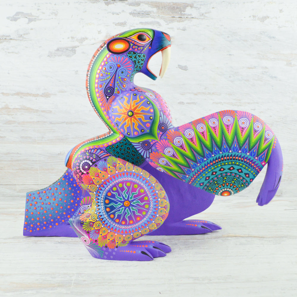 Polar Bear Alebrije Wood Carving Handcrafts - Magia Mexica