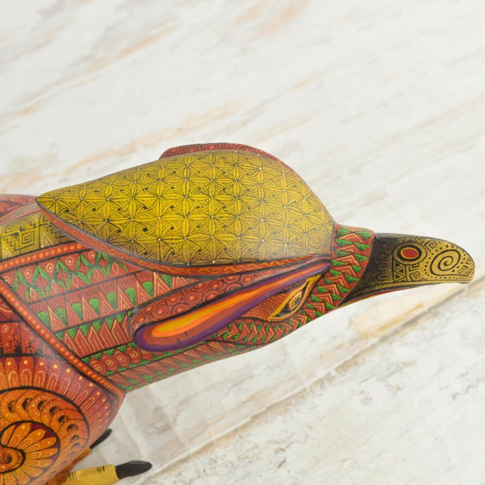 Alebrije Oaxacan Wood Carving Eagle Jaguar Fusion - Magia Mexica