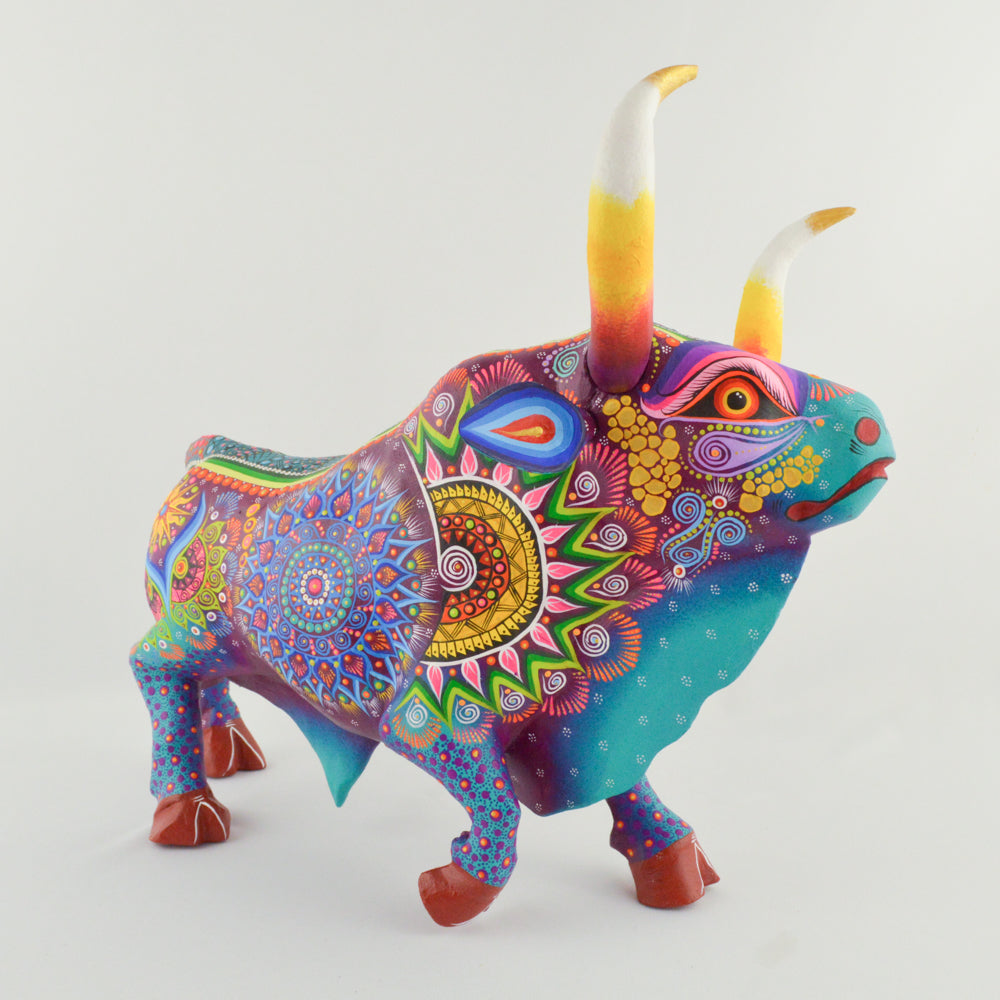 Bull Alebrije Oaxacan Wood Carving - magiamexica.com